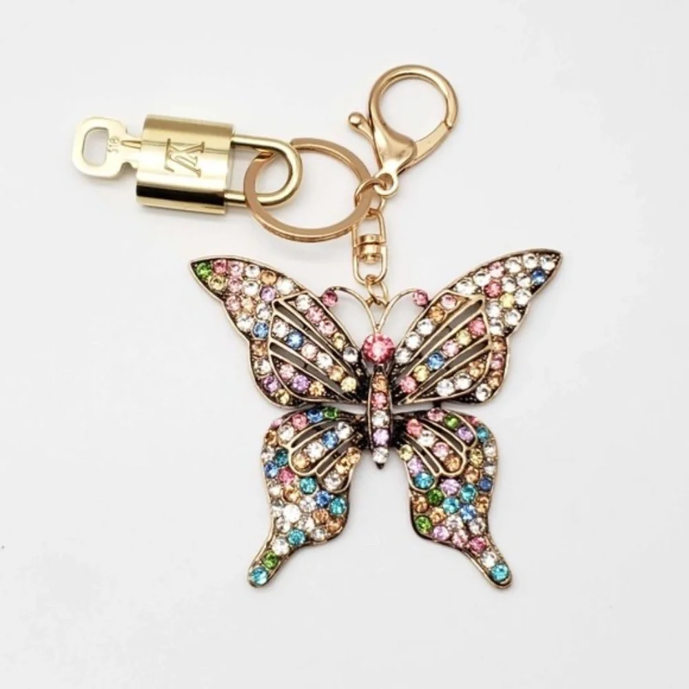 Authentic Louis Vuitton Gold Lock & Key ✨ Bag Charm Unbranded Butterfly Keychain
